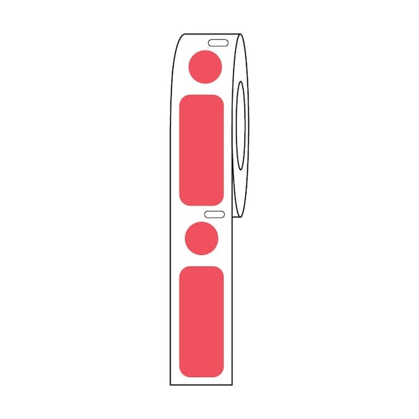 Label/Dot Combo Roll, Cryo, Direct Thermal, 33x13mm & 9.5mm Dot, for 2.0mL Tubes, White, 500PK